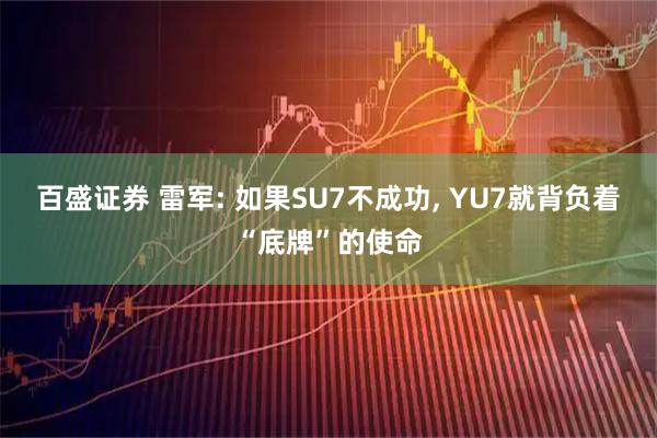 百盛证券 雷军: 如果SU7不成功, YU7就背负着“底牌”的使命