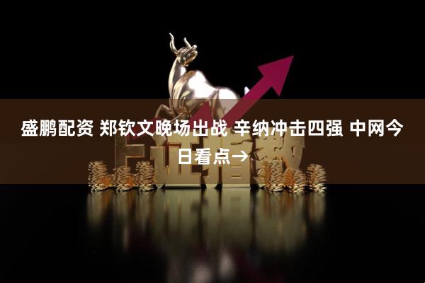 盛鹏配资 郑钦文晚场出战 辛纳冲击四强 中网今日看点→