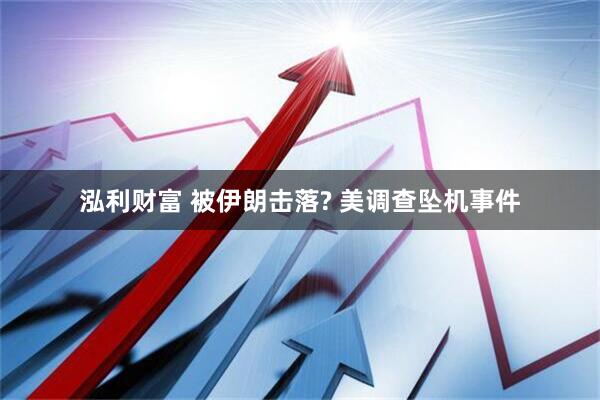 泓利财富 被伊朗击落? 美调查坠机事件